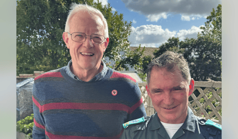 Man reunites with ambulance crew on anniversary of cardiac arrest 