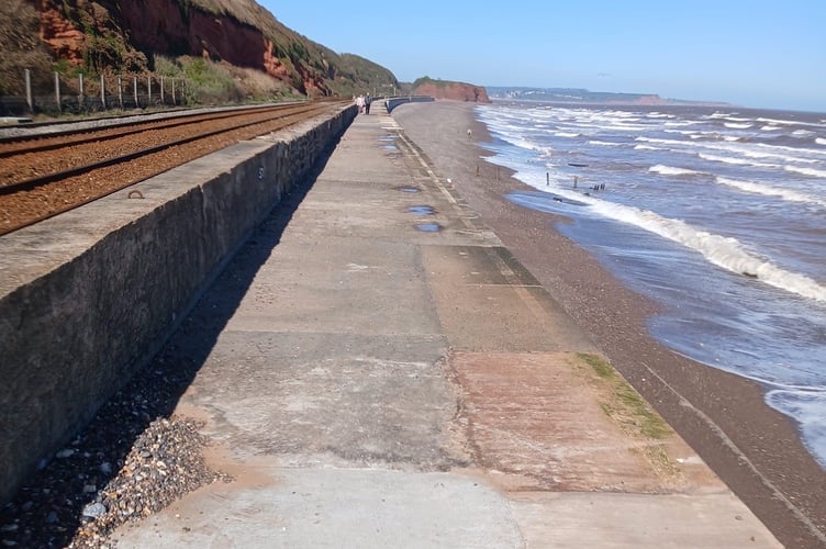 Dawlish sea wall footpath now open. Photo South West Rail Resilience Programme 