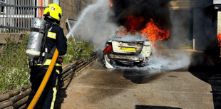 In Pictures: Audi destroyed by fire during Saturday shout 