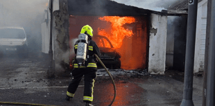 Car destroyed and garage severely damaged after fire