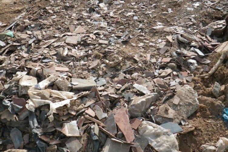 Some of the tonnes of waste found dumped at an illegal site in Kingsteignton. Photo Environment Agency