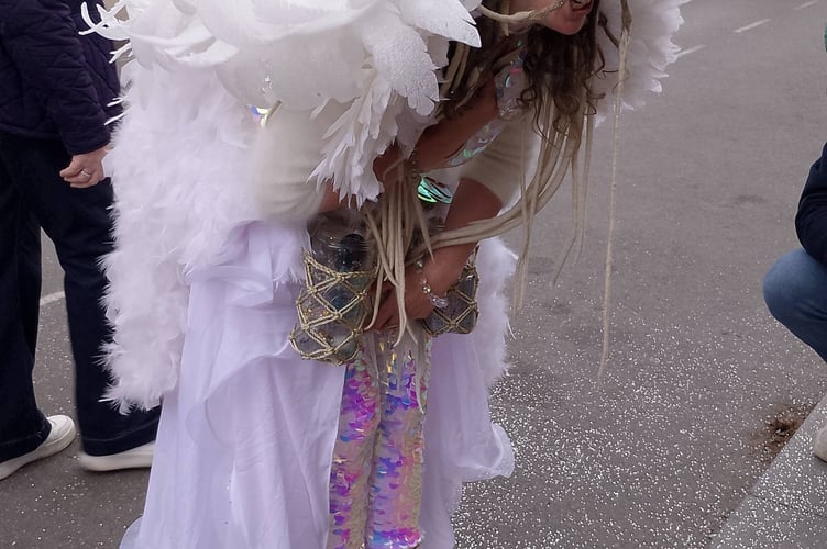 Alexia Love, the Unicorn at Eat Festival Dawlish. Photo Noreen Goodchild