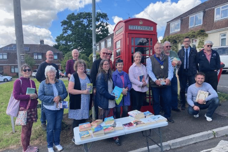 The telephone box at Cromwell Way has been transformed into a mini-library