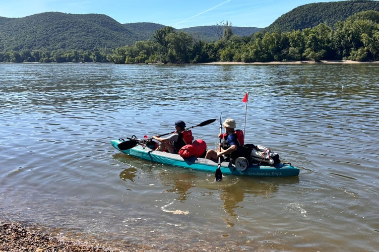 Mark and Jo Jones in their kayak on the River Danube. Photo contributed 