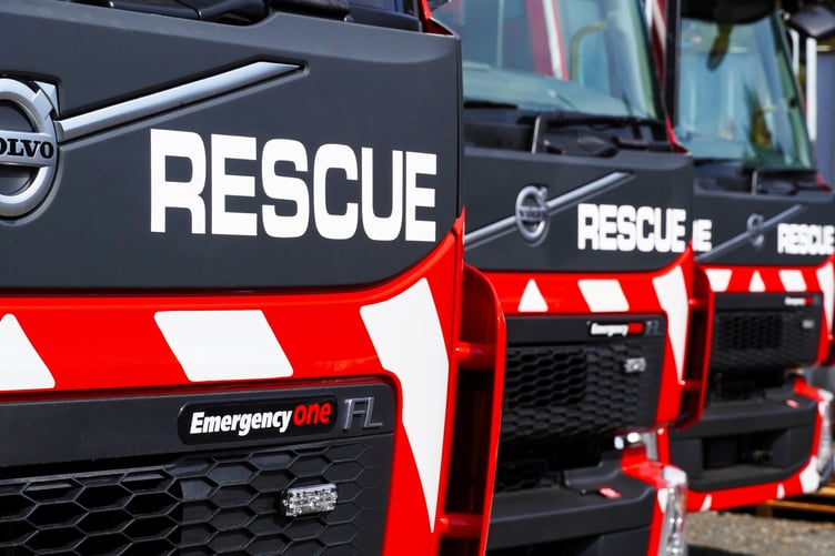 Firefighters rescued two people trapped after a West Somerset car crash on Monday.