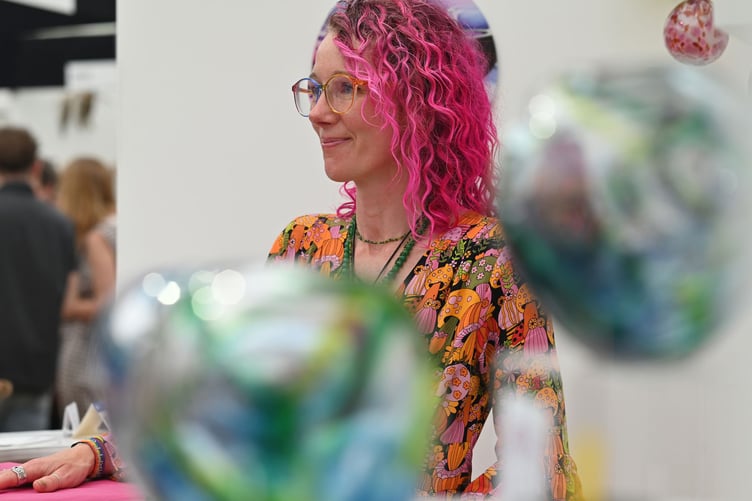 Craft Festival Bovey Tracey. Plymouth-based glass artist Emily Palmer