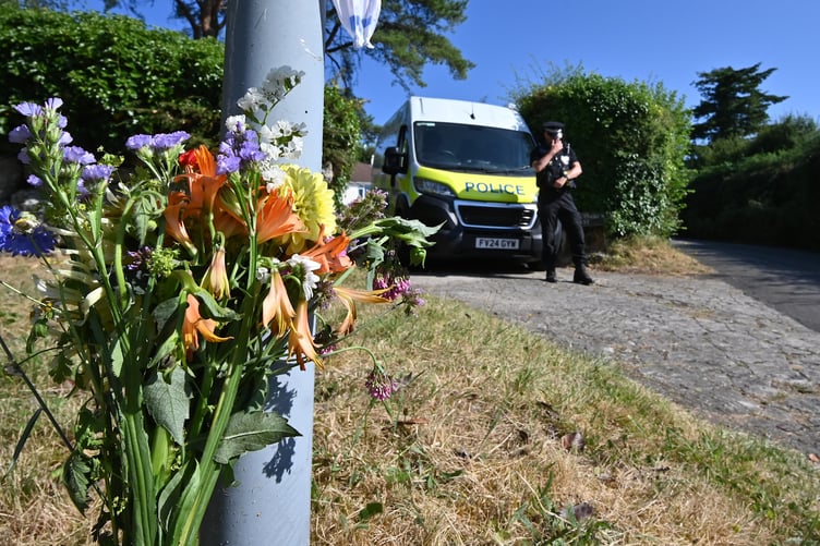 Police and floral tribute at WIddecombe's Rest, the home of former MP Ann WIddecombe at Haytor Vale on Dartmoor.
The body of Ms WIddecombe was discovered at the property on Thursday (July 9) with police subsequently launching a murder investigation.
Photo: StevePope/Iliffe