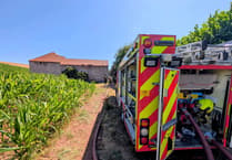 Firefighters' swift action saves hay barn