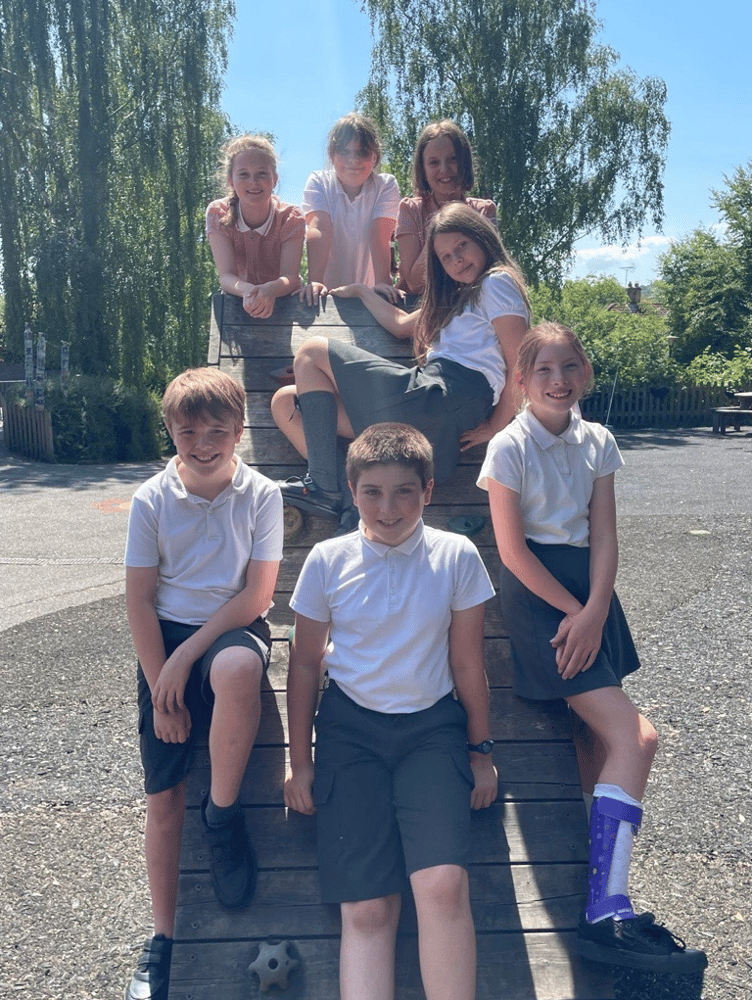 Children at Bpvey Tracey Academy celebrating the school's best SATS results. Photo supplied