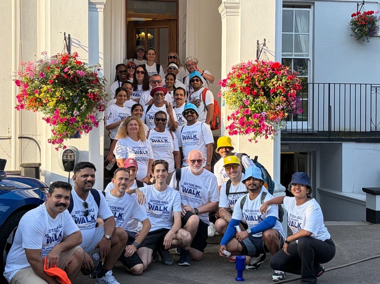 Sefton Hall, Dawlish team members finish fund-raising walk. Photo supplied