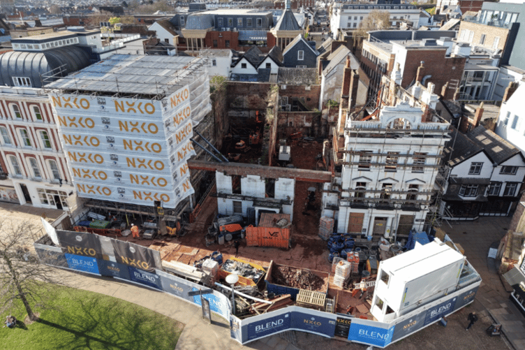 Image of the Royal Clarence Hotel redevelopment in Exeter from March