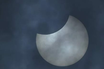 A partial solar eclipse from December 2021