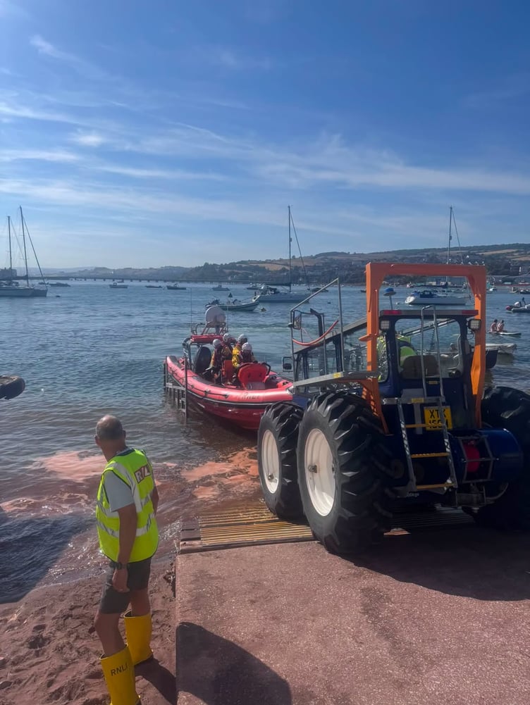 Teignmouth lifeboat launch