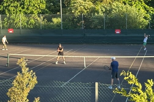 Tennis league match at Bishopsteignton courts