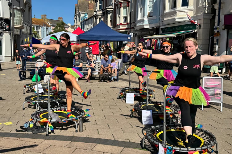 Boogie Bounce gave demonstrations and offered a chance to have-a-go at the fitness on mini trampolines. AQ 0262