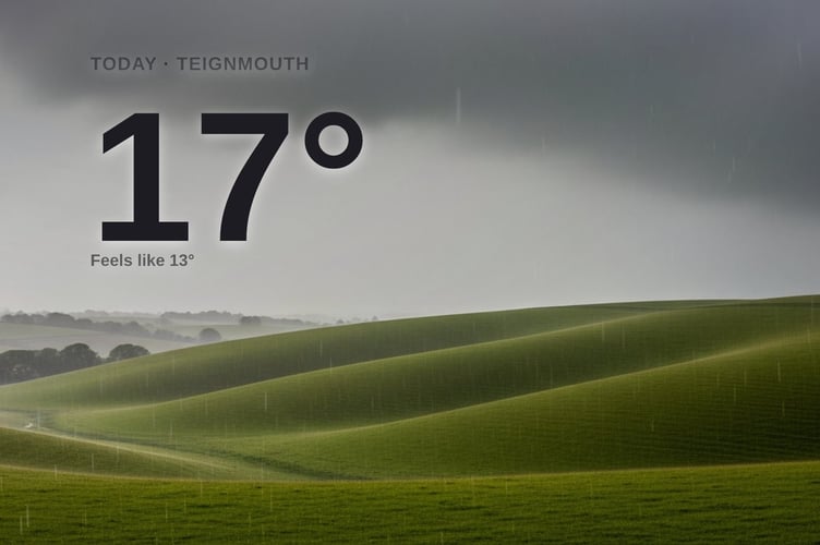 Teignmouth weather: heavy rain Monday with rain expected and a high of 17°C