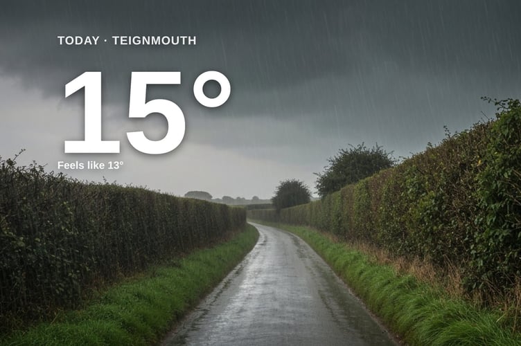 Teignmouth weather: heavy rain Thursday with rain expected and a high of 15°C