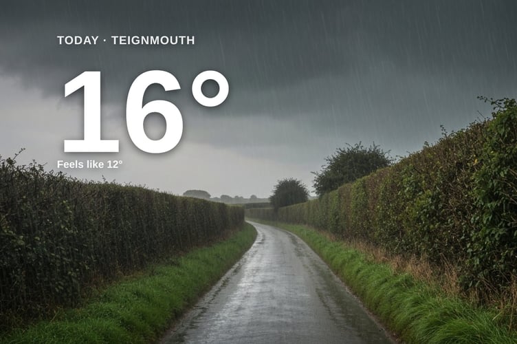 Teignmouth weather: heavy rain Saturday with rain expected and a high of 16°C