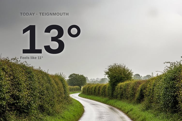 Teignmouth weather: cloudy Wednesday with rain expected and a high of 13°C