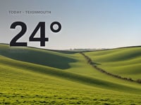 Teignmouth: sunny day, high of 24°C