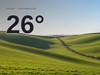 Teignmouth: sunny day, high of 26°C