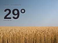 Teignmouth: sunny day, high of 29°C