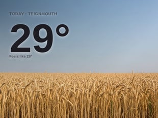 Teignmouth: sunny day, high of 29°C