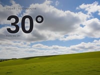 Teignmouth: partly cloudy, high of 30°C